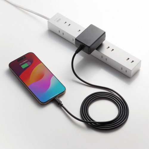 AC充電器（USB Type-Cケーブル 一体型・5V/3A・1.5m・USB充電器・ACアダプタ・スマホ・タブレット）
