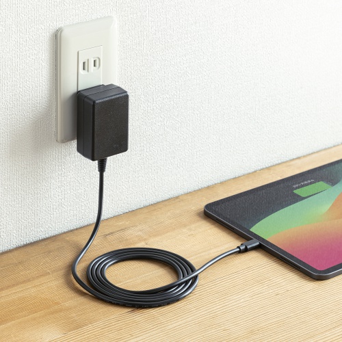 AC充電器（USB Type-Cケーブル 一体型・5V/3A・1.5m・USB充電器・ACアダプタ・スマホ・タブレット）