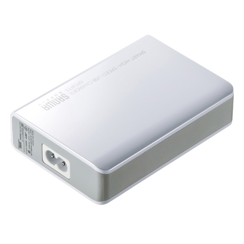 USB充電器（各2.4Aまで対応・最大6台まで充電可能・ホワイト・タブレット・スマートフォン・モバイル機器対応・複数・コンパクト）
