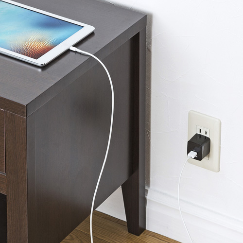 USB充電器（2ポート・2.4A・小型・AC充電器・ブラック） ACA-IP44BK サンワサプライ