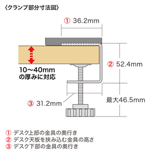 USB充電器（コンセント・TypeC・USB・クランプ式・机固定・スマホ・ブラック） ACA-IP51BK サンワサプライ