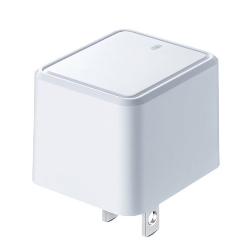 USB充電器（キューブ型・2.4A・AC充電器・ホワイト） ACA-IP79W サンワサプライ