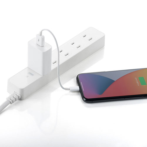 USB充電器（1A・AC充電器・ホワイト） ACA-IP86W サンワサプライ