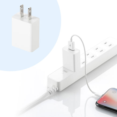 USB充電器（1A・AC充電器・ホワイト） ACA-IP86W サンワサプライ