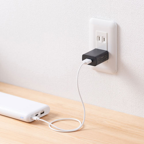 USB充電器（2A・AC充電器・ブラック） ACA-IP87BK サンワサプライ