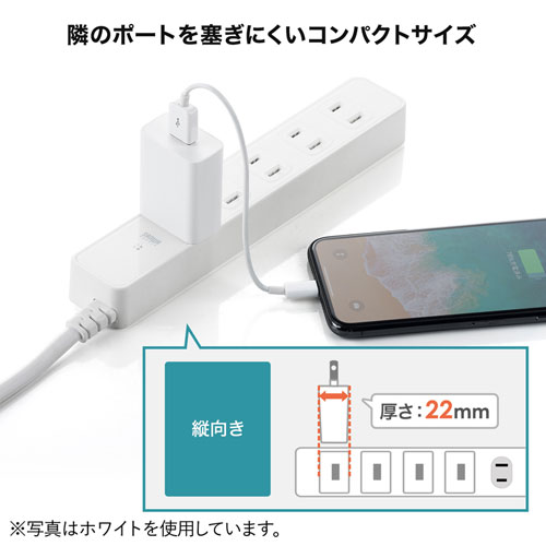 USB充電器（2A・AC充電器・ブラック） ACA-IP87BK サンワサプライ