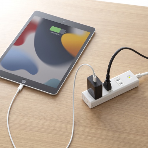 USB Type-C充電器（3A・1ポート・AC充電器・ブラック） ACA-IP92BK サンワサプライ