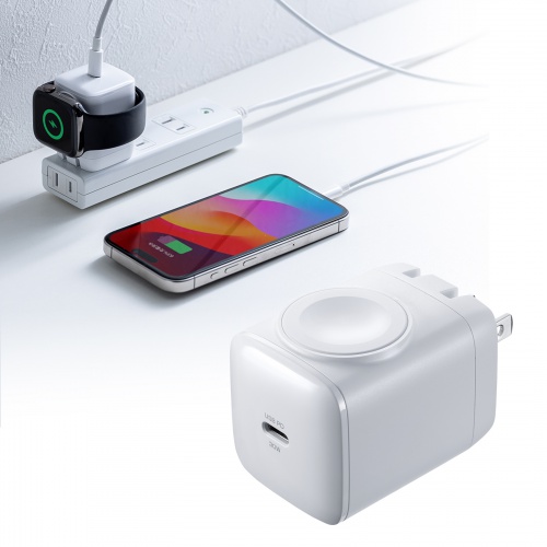 Apple Watch対応 USB充電器（PD30W・USB-C×1・2in1・小型・急速充電・iPhone・iPad・13インチMacBook Air・スマホ・タブレット）