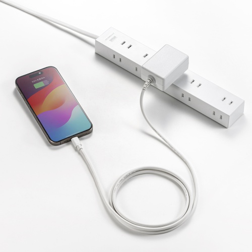 AC充電器（ACアダプタ・PD20W・Type-C ケーブル一体型・ケーブル長1.5m・スマホ・タブレット・持ち運び・ホワイト）ACA-PD102W