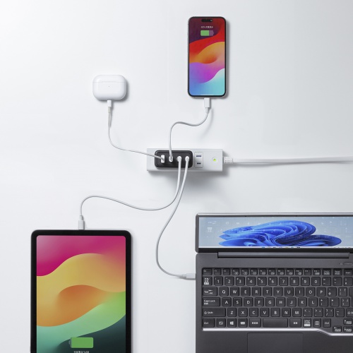 USB-C充電器（PD充電器・100W・USB-A×1&USB-C×3・合計4ポート・GaN窒化ガリウム・折りたたみ式プラグ・急速充電・ノートパソコン・複数ポート・コンパクト・急速充電・ブラック）