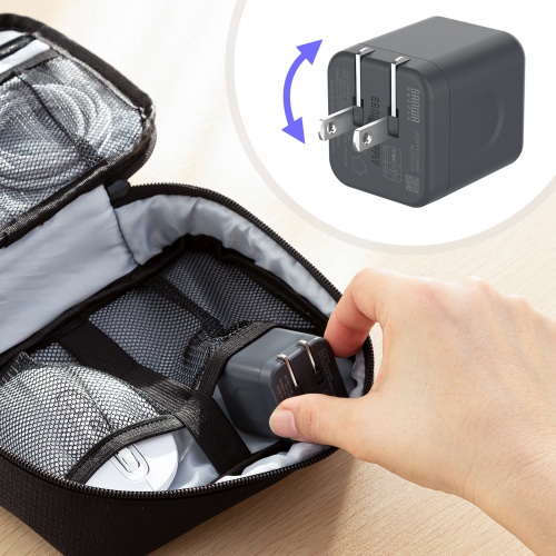 USB充電器（PD・充電器・最大65W・1ポート・Type-C×1・GaN採用・折りたたみ式プラグ・小型・キューブ・急速充電・ノートパソコン・スマホ・タブレット・PSE適合商品）