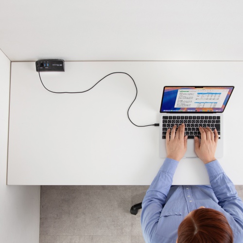 USB充電器（クランプ式・机固定・PD65W・Type-C×2ポート＋USB A×2ポート・4台同時充電・複数ポート・絶縁キャップ・ブラック）