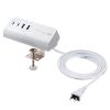 USB充電器（クランプ式・机固定・PD65W・Type-C×2ポート＋USB A×2ポート・4台同時充電・複数ポート・絶縁キャップ・ホワイト）