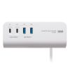 USB充電器（クランプ式・机固定・PD65W・Type-C×2ポート＋USB A×2ポート・4台同時充電・複数ポート・絶縁キャップ・ホワイト）