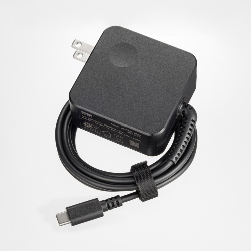 AC充電器(ACアダプタ・USB充電器・PD45W・Type-C ケーブル一体型・ノートパソコン充電器・WWCB認証・Chromebook・スマホ・タブレット・持ち運び・ブラック)