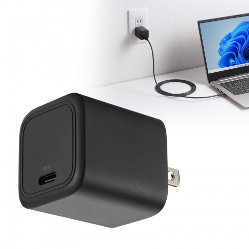 USB充電器（PD45W・Type-C×1・GaN採用・PD-PPS対応・折りたたみ式プラグ・超小型・急速充電・ノートパソコン・スマホ・タブレット・PSE適合商品）