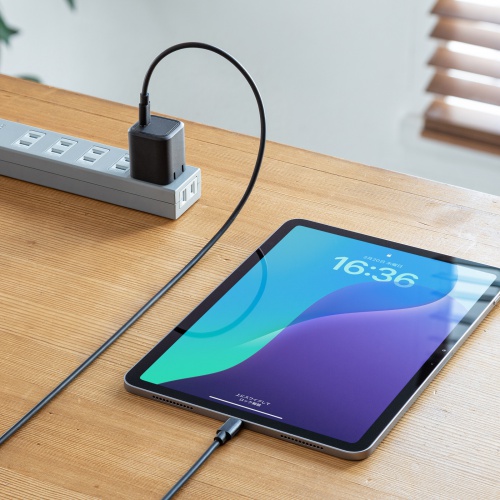 USB充電器（PD45W・Type-Cケーブル付き（2m）・C×1 GaN採用・PD-PPS対応・折りたたみ式プラグ・超小型・急速充電・ノートパソコン・スマホ・タブレット・PSE適合商品）