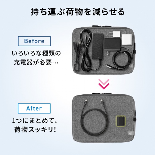 USB充電器（PD45W・Type-Cケーブル付き（2m）・C×1 GaN採用・PD-PPS対応・折りたたみ式プラグ・超小型・急速充電・ノートパソコン・スマホ・タブレット・PSE適合商品）