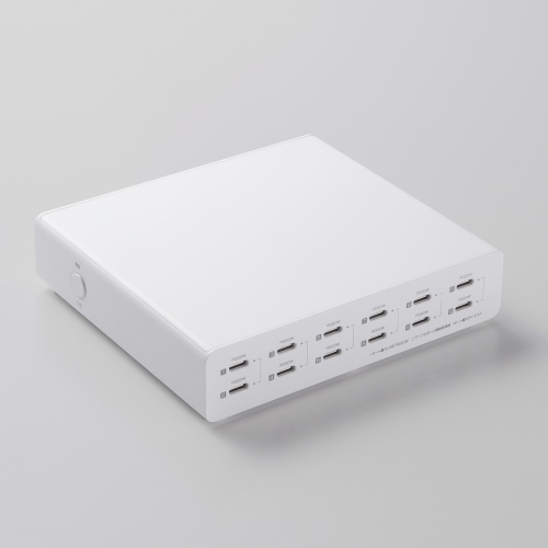 【アウトレット】USB充電器（Type-C 12ポート・PD20W・合計最大144W・一括電源スイッチ付き・スマホ・タブレット）