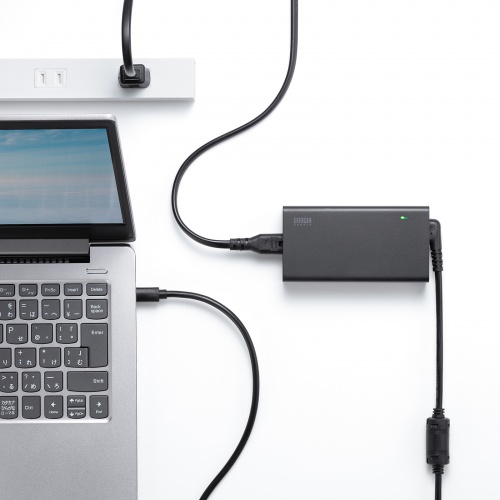 AC充電器（ACアダプタ・PD100W・Type-Cケーブル一体型・ノートパソコン・ドッキングステーション用）