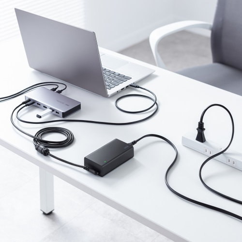 AC充電器（ACアダプタ・PD100W・Type-Cケーブル一体型・ノートパソコン・ドッキングステーション用）