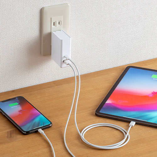 AC充電器（USB Power Delivery対応・2ポート・Type-C，合計30W）