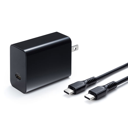 タイプC充電器(パソコン充電器・iPhone・コンセント・アダプター・PD・おすすめ・45W・TypeCケーブル付き・ブラック） ACA-PD80BK サンワサプライ