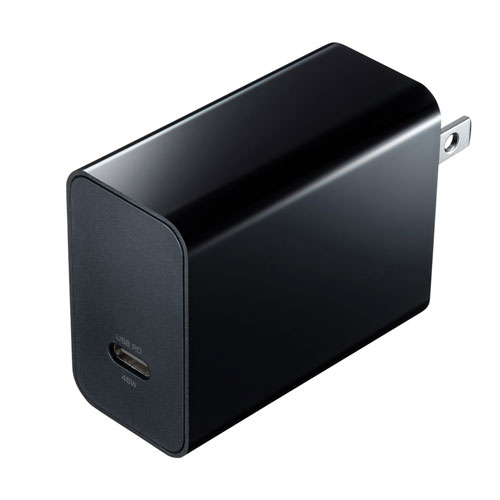 タイプC充電器(パソコン充電器・iPhone・コンセント・アダプター・PD・おすすめ・45W・TypeCケーブル付き・ブラック） ACA-PD80BK サンワサプライ