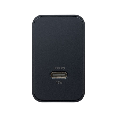 タイプC充電器(パソコン充電器・iPhone・コンセント・アダプター・PD・おすすめ・45W・TypeCケーブル付き・ブラック） ACA-PD80BK サンワサプライ