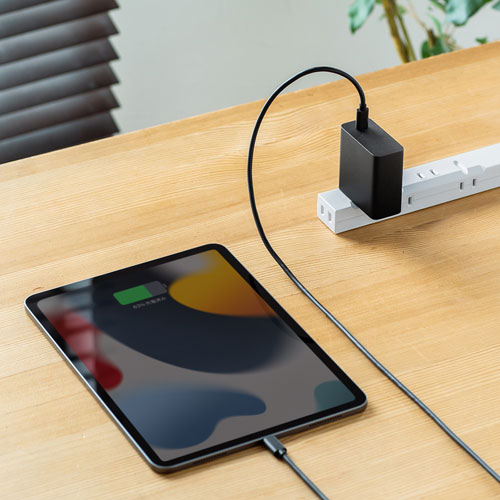 タイプC充電器(パソコン充電器・iPhone・コンセント・アダプター・PD・65W・Type-Cケーブル付き・おすすめ・ブラック） ACA-PD91BK サンワサプライ