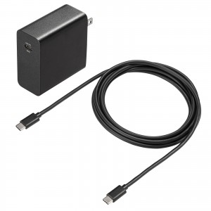 【訳あり 新品】タイプC充電器(パソコン充電器・iPhone・コンセント・アダプター・PD・65W・Type-Cケーブル付き・おすすめ・ブラック） ACA-PD91BK サンワサプライ