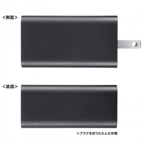 USB PD対応AC充電器（PD65W・Type-C×2＋Type-A×1） ACA-PD95BK サンワサプライ