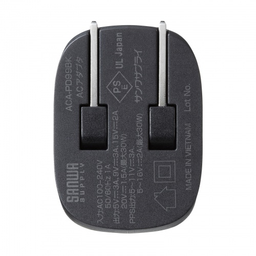 USB-C充電器（USB PD30W・超小型・急速充電器・Type-C・1ポート・iPhone・iPad・スマートフォン・Android・各種対応・PSE認証商品・ブラック）