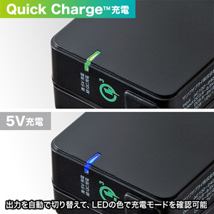 【アウトレット･訳あり・セール】AC充電器（Quick Charge 3.0対応・USB Type Cケーブル一体型・ブラック）