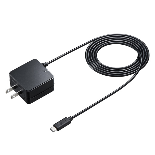 【アウトレット･訳あり・セール】AC充電器（Quick Charge 3.0対応・USB Type Cケーブル一体型・ブラック）