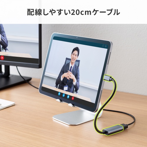 USB Type-CーHDMI変換アダプタ（4K/120Hz・8K/60Hz・HDR・ケーブル長20cm・DP・Alt・高画質・ガンメタリック）