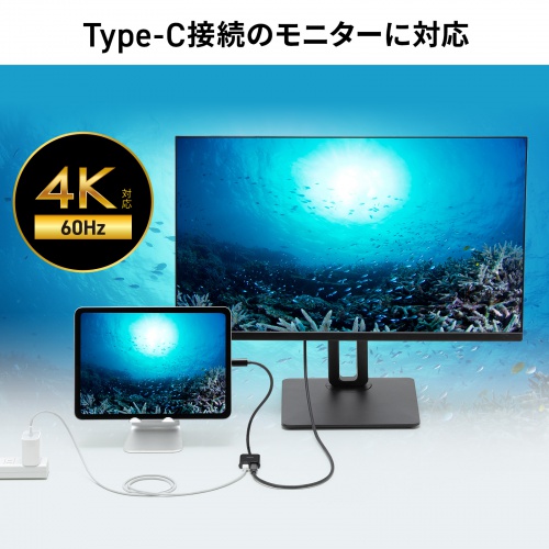 USB Type-C 拡張アダプタ（ケーブルタイプ・ARグラス・アダプター・PD 100W・急速充電対応・Xreal・4K/60Hz）