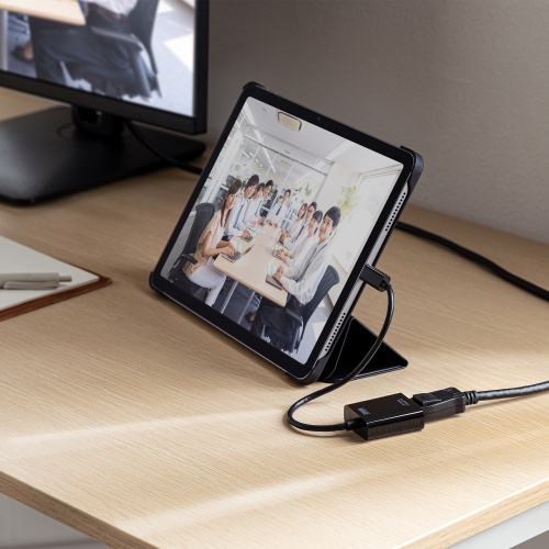 USB Type-C - DiplayPort 変換アダプタ（4K/120Hz・HDR 対応・ケーブル長20cm・小型・コンパクト・ブラック）