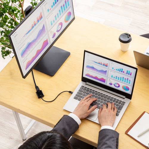 USB Type-C - DiplayPort 変換アダプタ（4K/120Hz・HDR 対応・ケーブル長20cm・小型・コンパクト・ブラック）