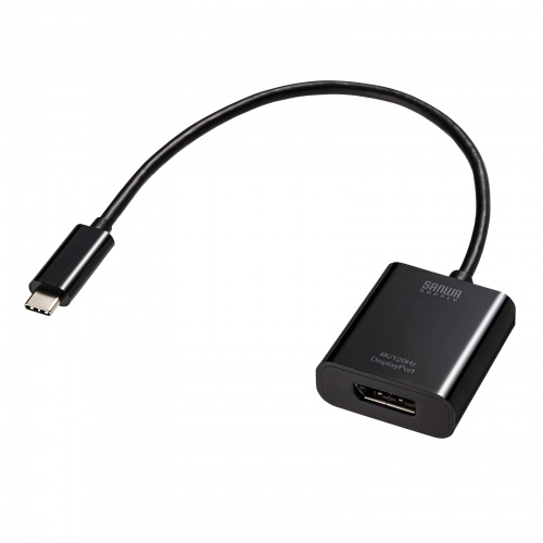 USB Type-C - DiplayPort 変換アダプタ（4K/120Hz・HDR 対応・ケーブル長20cm・小型・コンパクト・ブラック）