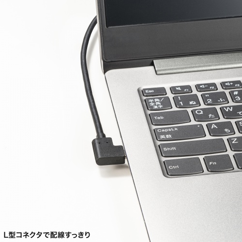 USB Type C-HDMI変換アダプタ（4K/30Hz・L字・ケーブル長20cm・ブラック）AD-ALCHD02L