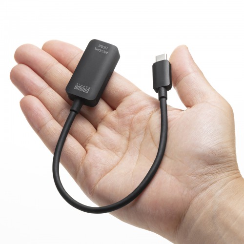 Type-C変換アダプタ（HDMI・おすすめ・iPhone15対応・iPhone15plus対応・ブラック） AD-ALCHD02 サンワサプライ