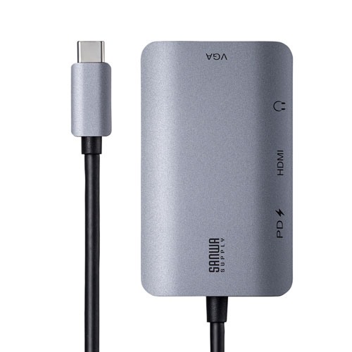 タイプC変換アダプタ／HDMI／VGA／PD給電／AD-ALCHV02