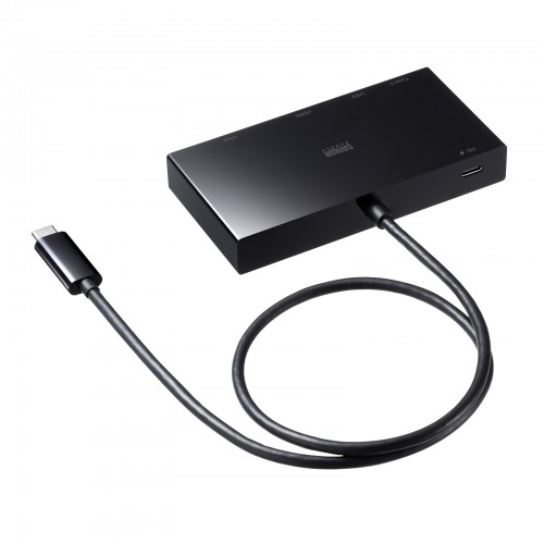ドッキングステーション（タイプCハブ・USBハブ・HDMI・VGA・Type-C・PD100W・ケーブル長50cm） AD-ALCMHV2BK サンワサプライ