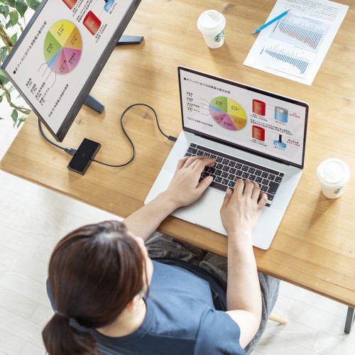 ドッキングステーション（タイプCハブ・USBハブ・HDMI・VGA・Type-C・PD100W・ケーブル長50cm） AD-ALCMHV2BK サンワサプライ