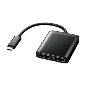 【アウトレット】USB TypeC MSTハブ　(DisplayPort Altモード対応・Type-C→DisplayPort×2・ブラック）