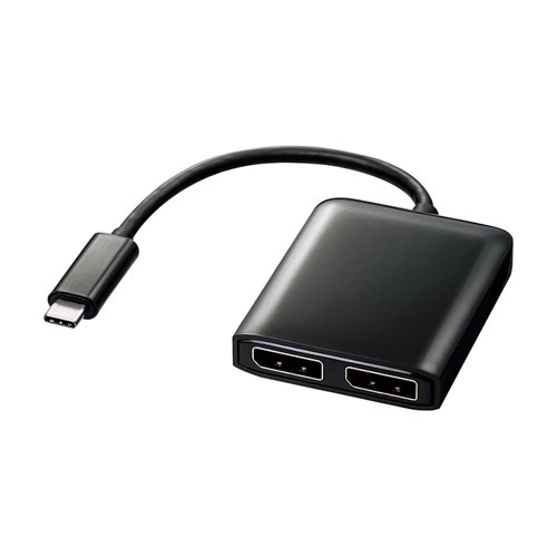 【アウトレット】USB TypeC MSTハブ　(DisplayPort Altモード対応・Type-C→DisplayPort×2・ブラック）