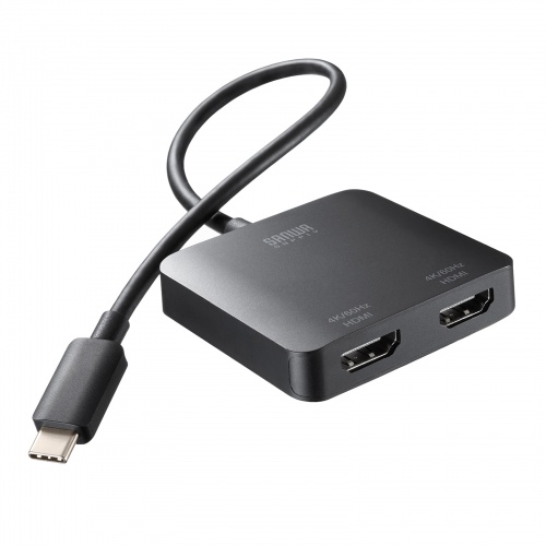 USB-C HDMI 変換アダプタ（2画面・4K/60Hz・HDR・ケーブル長20cm・Windows・マルチディスプレイ・ミラーリング）