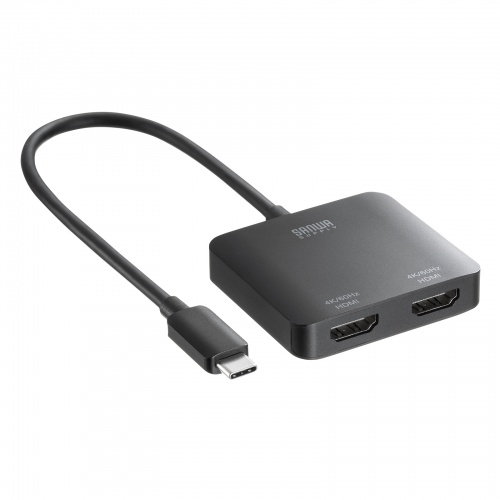 USB-C HDMI 変換アダプタ（2画面・4K/60Hz・HDR・ケーブル長20cm・Windows・マルチディスプレイ・ミラーリング）
