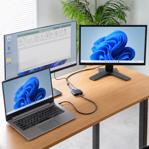 USB Type-C HDMI / VGA 変換アダプタ（2画面出力・4K/60Hz・ケーブル長50cm）